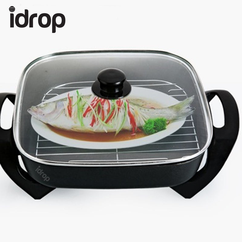 idrop Multifunction Electric Heat Non-Stick Stainless Steel Pan Cooker Household
