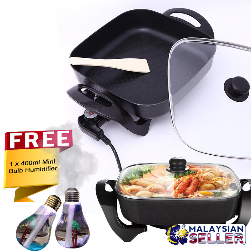 idrop COMBO Multi-Function Electric Pan + Free Mini Bulb Humidifier Colorful Night Light 400ml