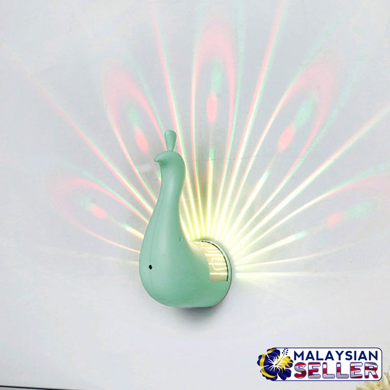 idrop Nightlight Creative Peacock Projection Colorful With  Remote control For Household
