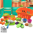 idrop Cutting Fruit Vegetable Toy Pretend Play House Cooking Set for Kids Children