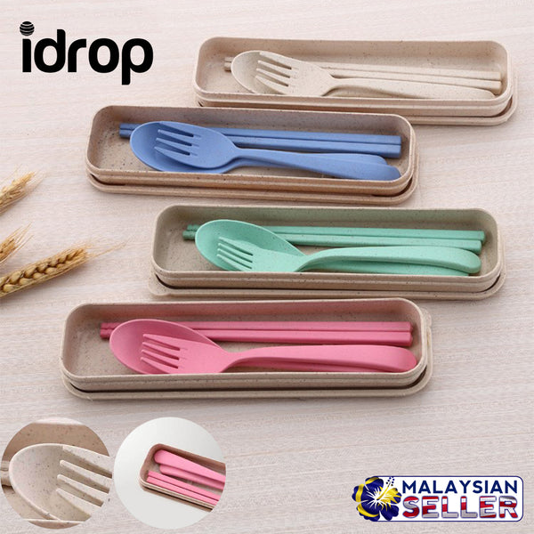 idrop Portable Wheat Straw Cutlery Set