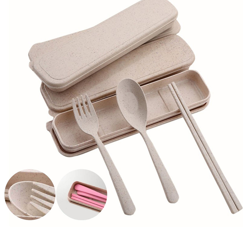 idrop Portable Wheat Straw Cutlery Set