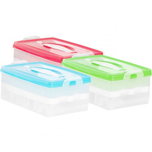 Portable Double Plastic Egg Storage Box Crisper