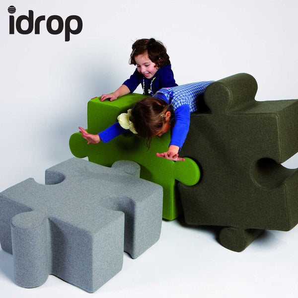idrop Jigsaw Puzzle Sofa Stool Pieced Together Creative  Sofa Stools (Green)