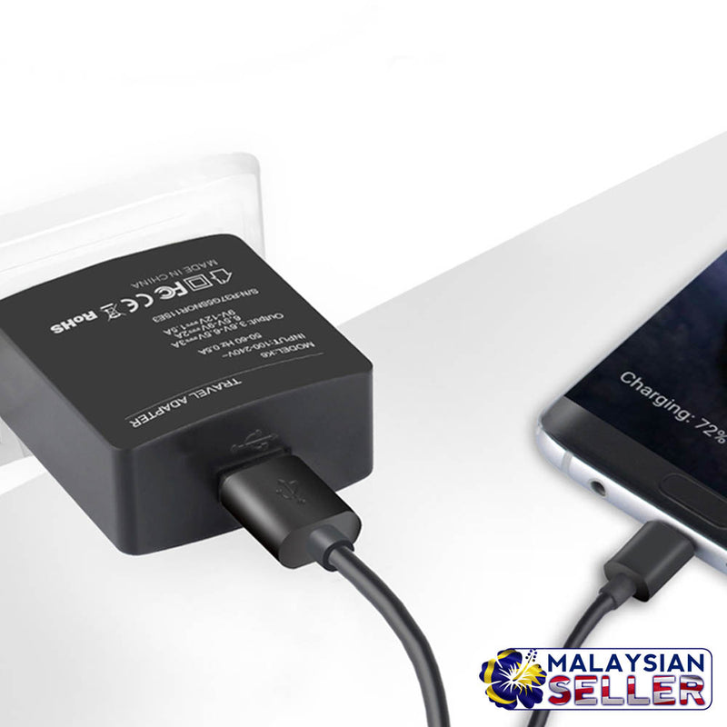 idrop Quick Charger USB 3.0 Adapter for Samsung Galaxy S7 Edge S6 Edge Moto G4 Micro USB Charging Cable Rapid Travel Charger [US,EU,UK]