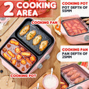 idrop 2 IN 1 Steamboat Multifunction Cooking Pot Grill Pan Cooker