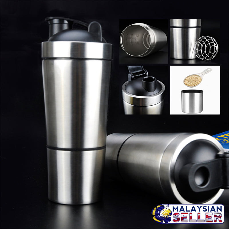 idrop Stainless Steel Bottle With Removable Cup For Gym Shaker Bottle [600ml]
