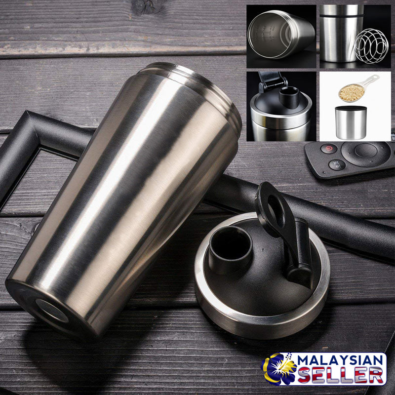 idrop Stainless Steel Bottle With Removable Cup For Gym Shaker Bottle [600ml]
