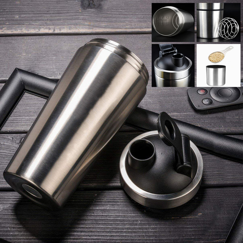 idrop Stainless Steel Bottle With Removable Cup For Gym Shaker Bottle [600ml]