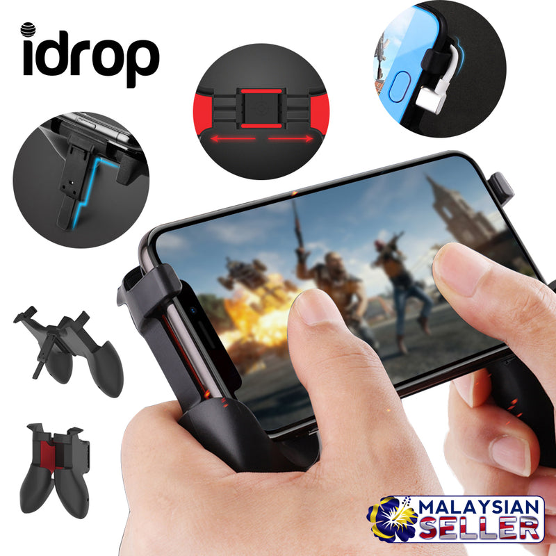 idrop S-01 Telescopic Extended Portable Folding Game Handle for [ Mobile Phone 4.7inch to 6.4inch]