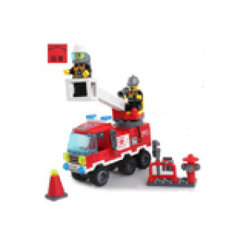 Set Of 3 Small Building Block (Tank Car + Fire Truck + Rescue Team)