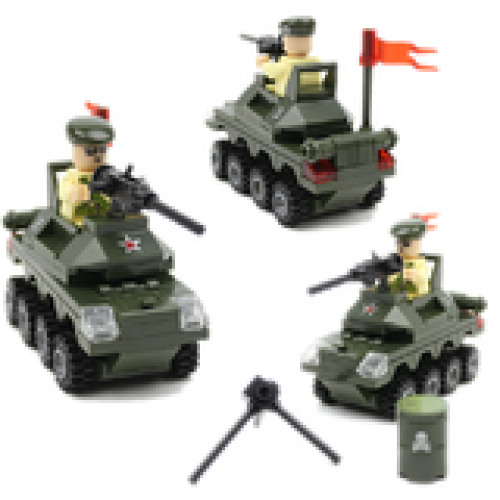 Set Of 3 Small Building Block (Tank Car + Fire Truck + Rescue Team)