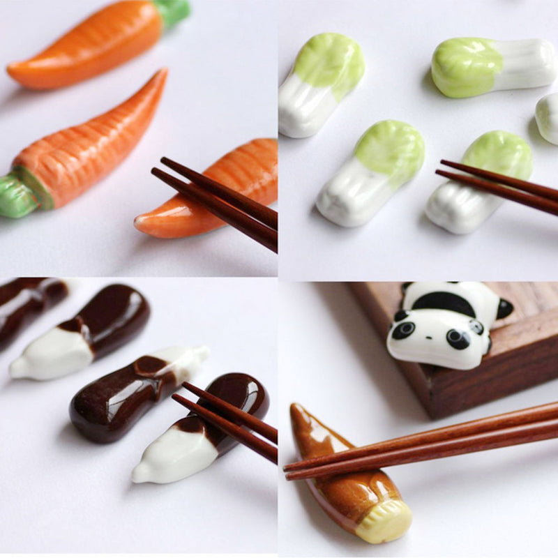 Set Of 5 Japanese Ceramics Chopsticks Holder Set