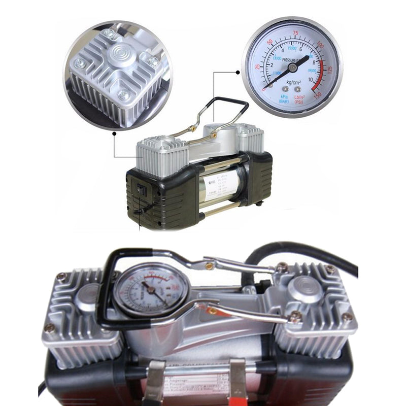 idrop Portable Heavy Duty 2 Cylinder Air Compressor Direct Drive 12V 628-4X4 Pump