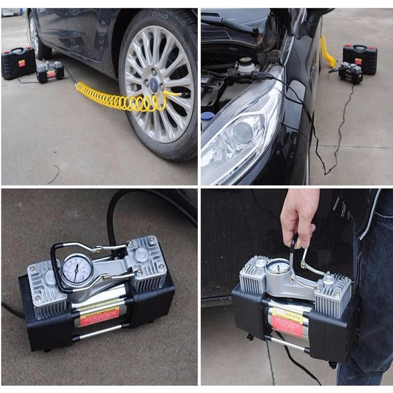 idrop Portable Heavy Duty 2 Cylinder Air Compressor Direct Drive 12V 628-4X4 Pump