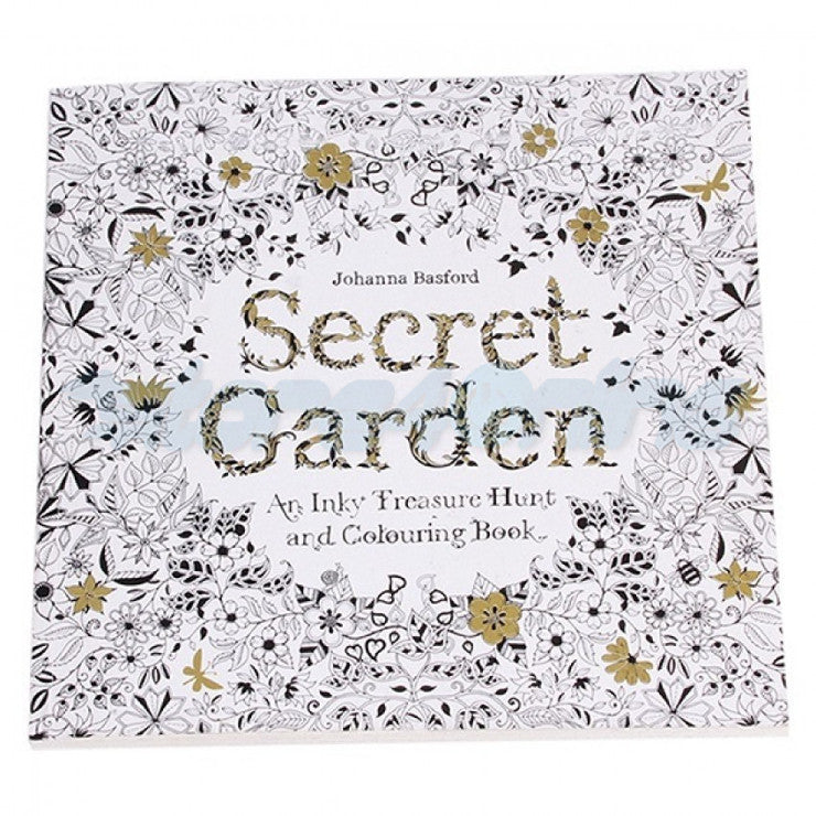 Secret Garden An Inky Treasure Hunt and Coloring Book (English) - 24 Pages