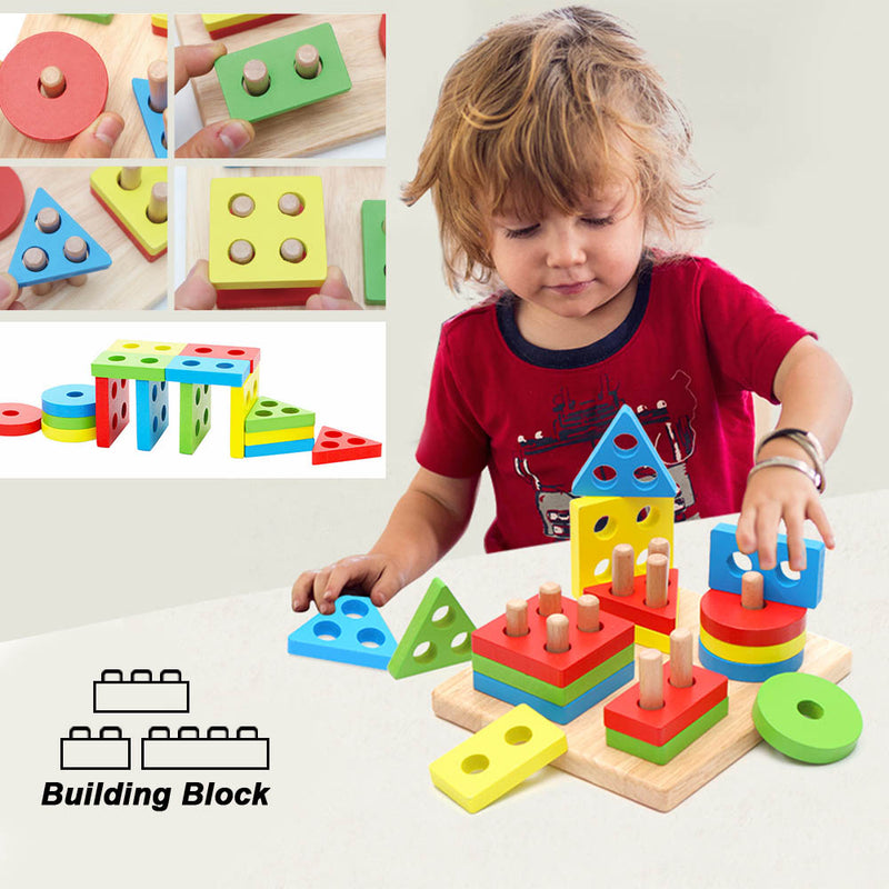 idrop Wooden Shape Building Blocks Kids Toys For Child Legos Figures