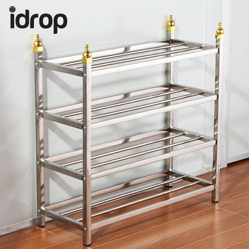 idrop 4 Layer Stainless Steel Square Tube Shoe Rack