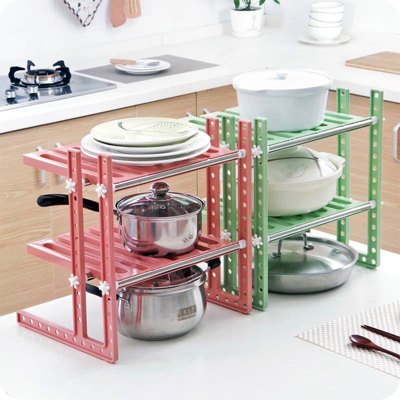 idrop Multipurpose 2 Layer Sink Kitchen Rack with Adjustable Length and Height