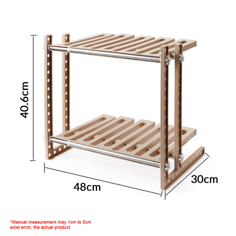 idrop Multipurpose 2 Layer Sink Kitchen Rack with Adjustable Length and Height