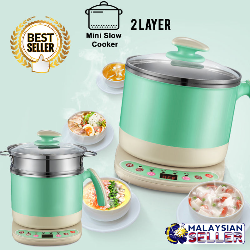 idrop Multifunction Electric 2 Layer Mini Slow Cooker for Kitchen Tools