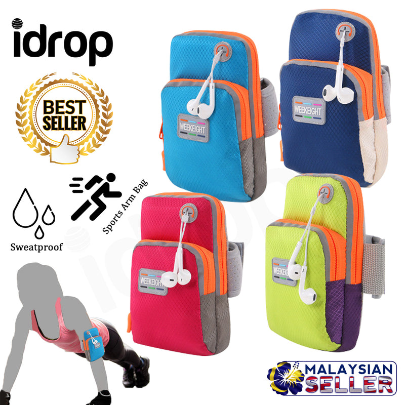 idrop Multifunctional Sweatproof Sports Arm Bag with Earphone Hole for Gym Running