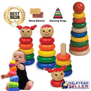 idrop Creative Colorful Wood Stacking Rings / Boy / Girl Toy for Kids Children