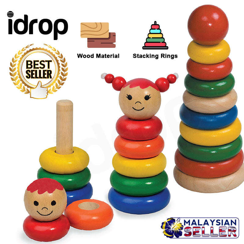 idrop Creative Colorful Wood Stacking Rings / Boy / Girl Toy for Kids Children