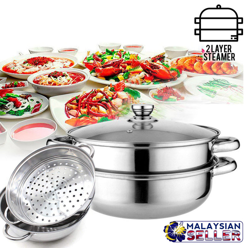 idrop Classic 2 Layer 28cm Thicken Steel Steamer Pot  for Kitchen Tools