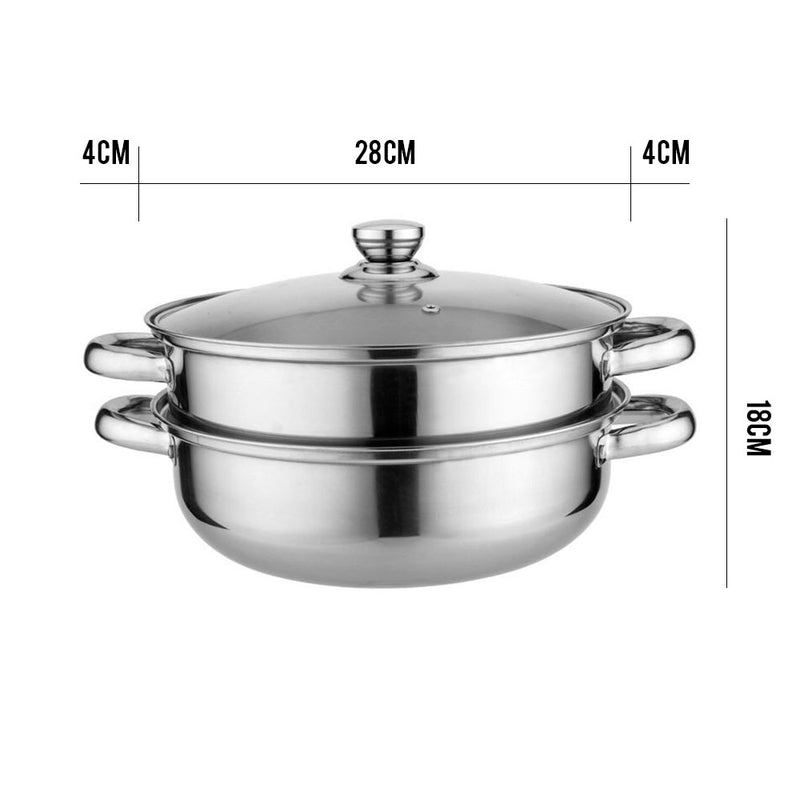 idrop Classic 2 Layer 28cm Thicken Steel Steamer Pot  for Kitchen Tools