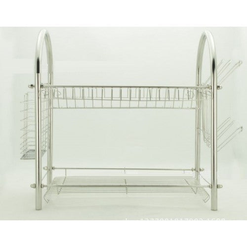 Stainless Steel Multifunctional Bowl Rack Double Layer Water Dish Rack