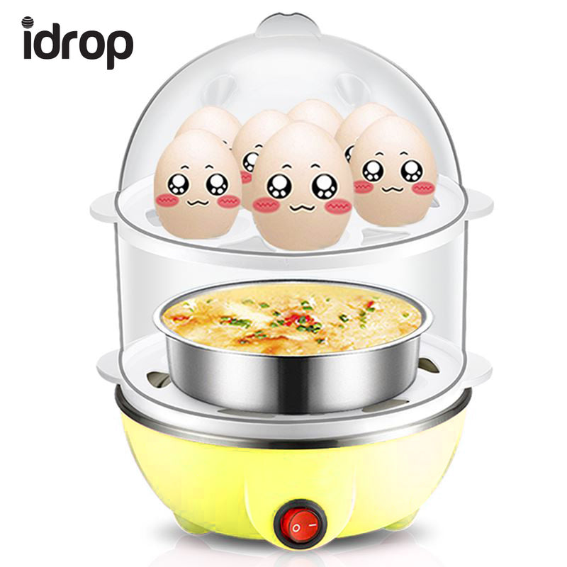 idrop Multifunction Double-Layer Electric Food and Egg Cooker/ Boiler & Steamer [ Shape of Lid is RANDOM ]