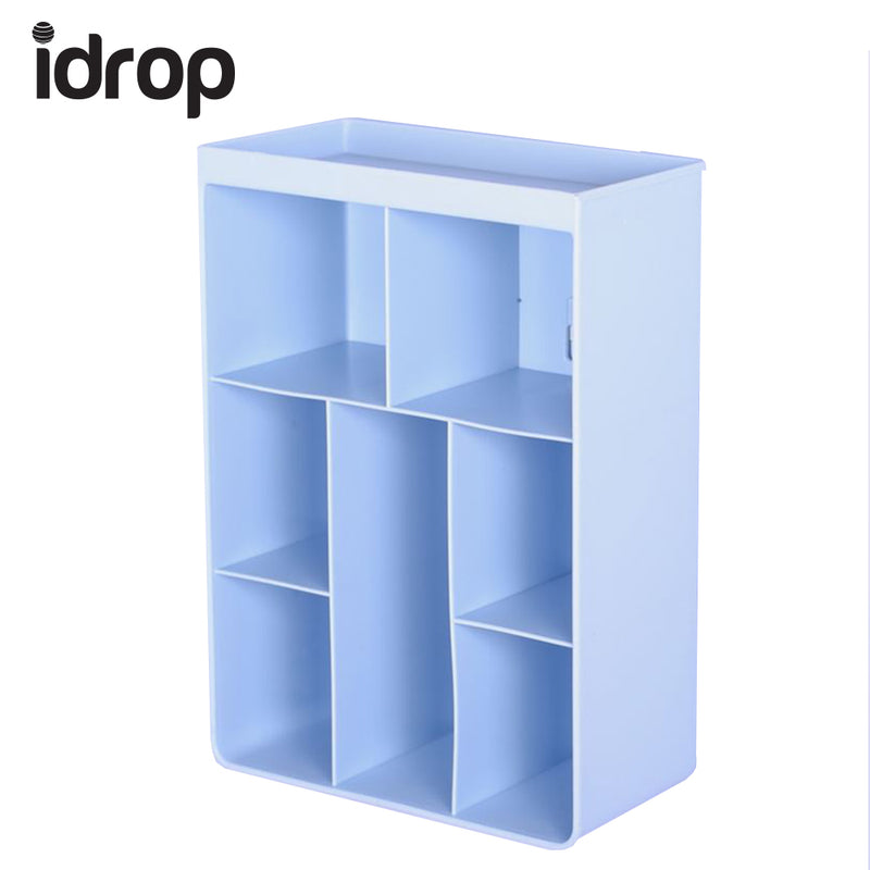 idrop Multi-Partition Storage Box Wall-mounted Shelves Multi-cell Storage Box Can Stand Kitchen Bathroom