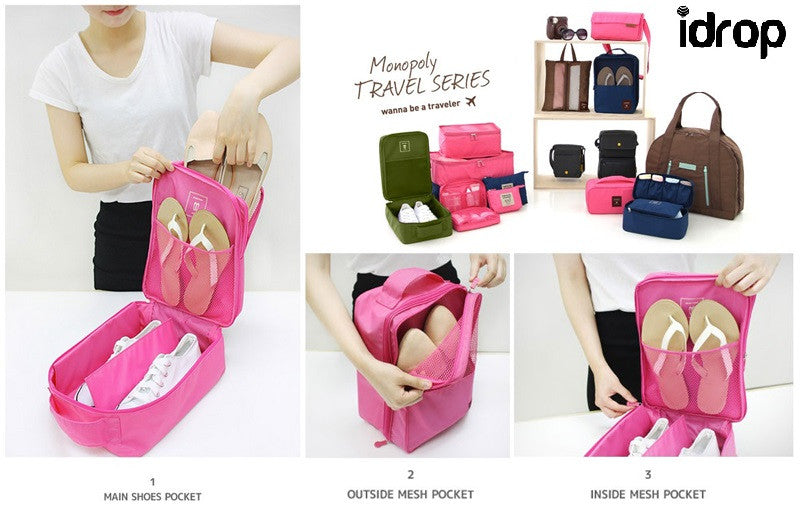 idrop Organizer Travel Bag Monopoly Shoes Pouch Sneakers Zipper Nylon Mesh Luggage