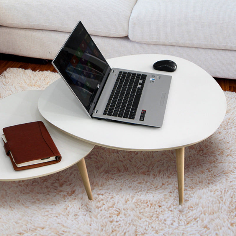 Japanese Modern Style Solid Wood Triangular Table Set