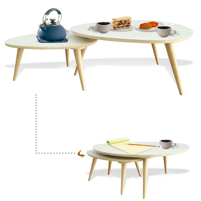 Japanese Modern Style Solid Wood Triangular Table Set