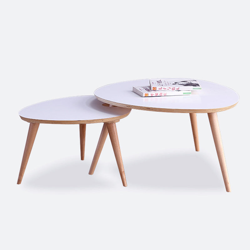 Japanese Modern Style Solid Wood Triangular Table Set