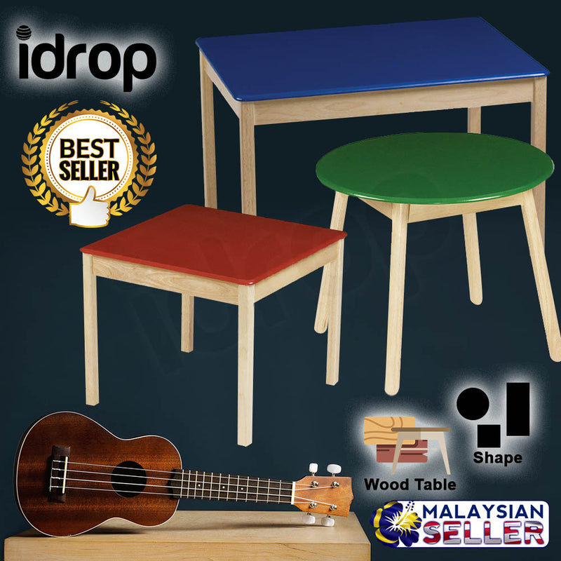 idrop Classic Kids Children Shape Wood Table for Round, Square, Rectangle