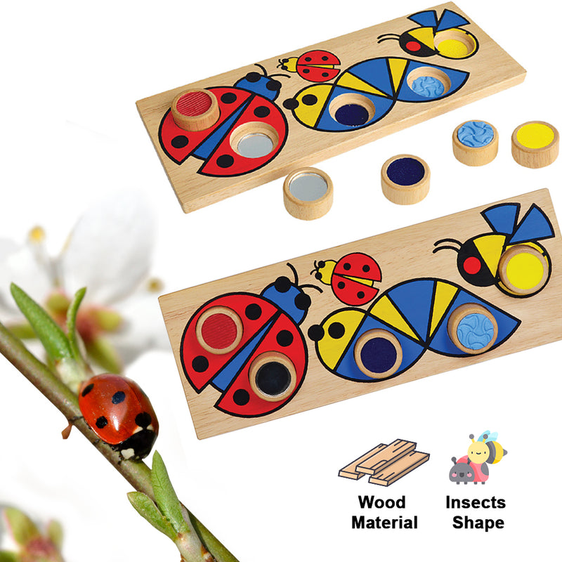 idrop Creative Kids Children Wood Tactile Insects Shape Toy [ BR-3432 ]