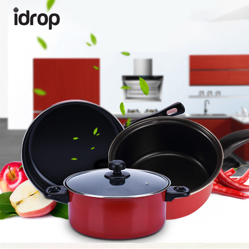 idrop Three-piece Cookware pan and pot set  with lid