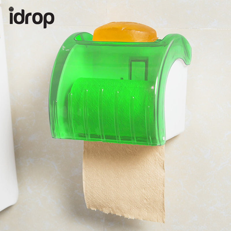 idrop Wall Mounted Plastic Waterproof Toilet Paper Towel Rack Bathroom Tool 13*14*13.5cm