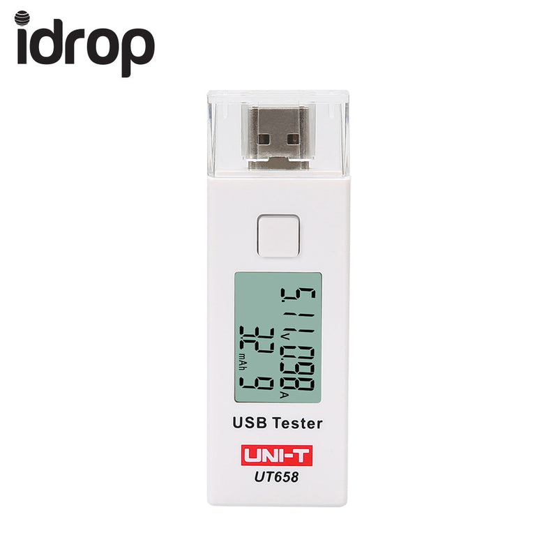 idrop UNI-T UT658 Digital LCD USB Voltage Current Meter U Disk Voltmeter AmMeter Charging Capacity Tester