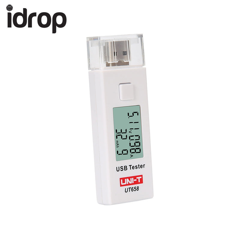 idrop UNI-T UT658 Digital LCD USB Voltage Current Meter U Disk Voltmeter AmMeter Charging Capacity Tester