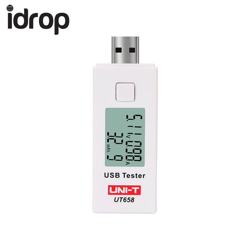 idrop UNI-T UT658 Digital LCD USB Voltage Current Meter U Disk Voltmeter AmMeter Charging Capacity Tester