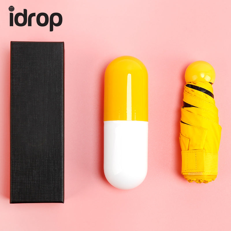 idrop Mini Pill Capsule Style Umbrella Compact Pill Capsule Style Anti-UV Portable Umbrella [Send by randomly color]