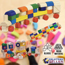 idrop Kids Children Creative Colorful Unit Block Train Wood Material [BR-35021]