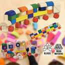 idrop Kids Children Creative Colorful Unit Block Train Wood Material [BR-35021]