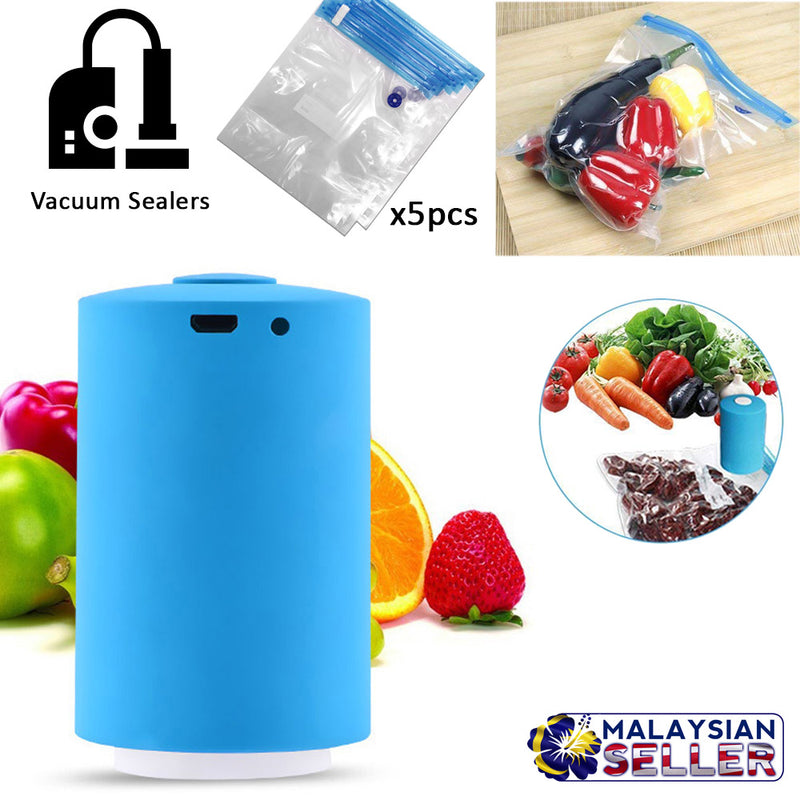 idrop Portable Mini Electric Vacuum Sealer Tool with 5pcs Vacuum Plastic Bag