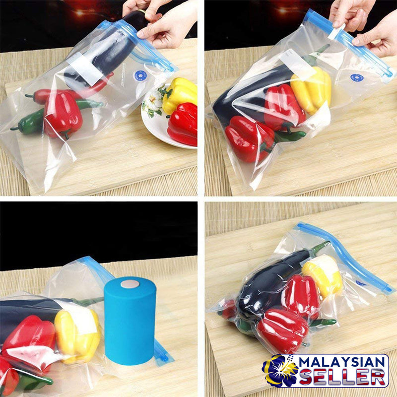 idrop Portable Mini Electric Vacuum Sealer Tool with 5pcs Vacuum Plastic Bag