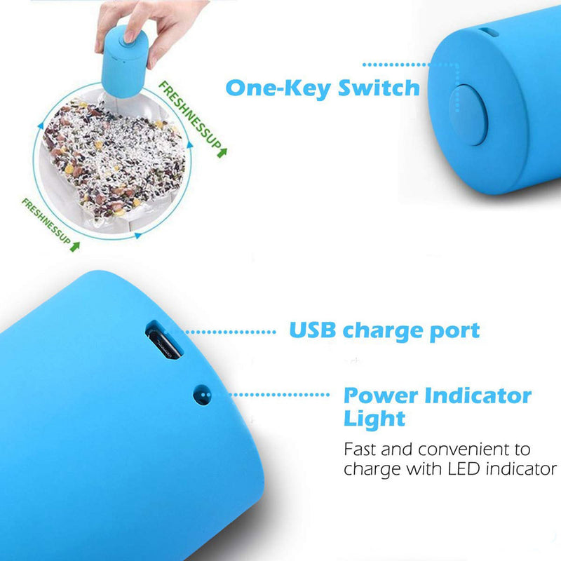 idrop Portable Mini Electric Vacuum Sealer Tool with 5pcs Vacuum Plastic Bag